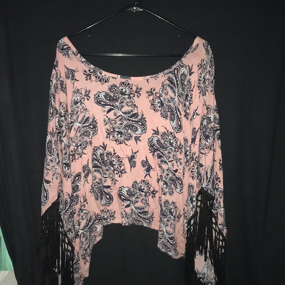 Mauve and navy top
